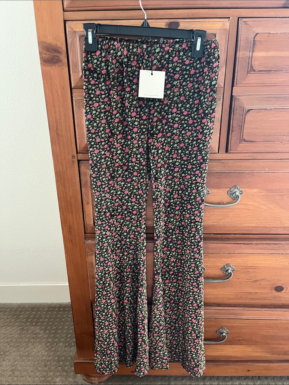 Wide Leg Floral Pants in Green and Pink Size Small NWT